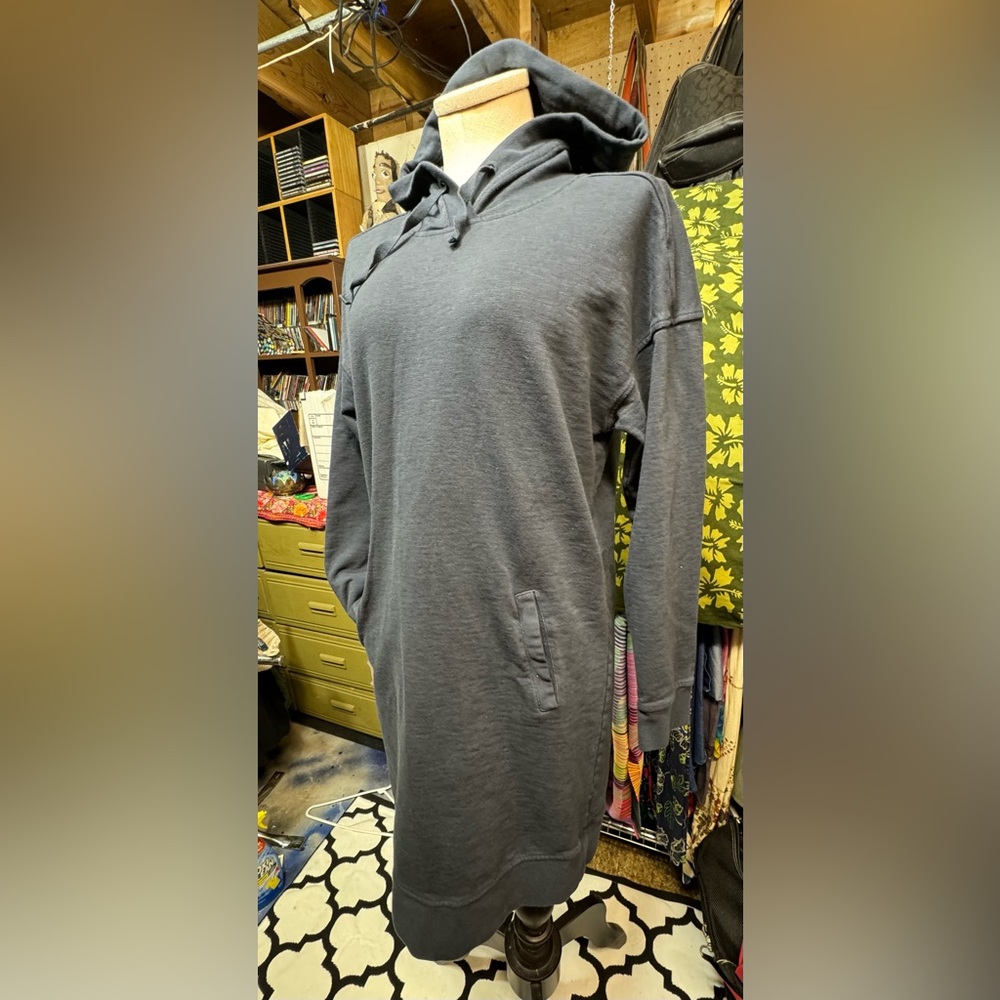 Toad & Co Grey Hemp Daybreaker Hooded Sweatshirt Dress
